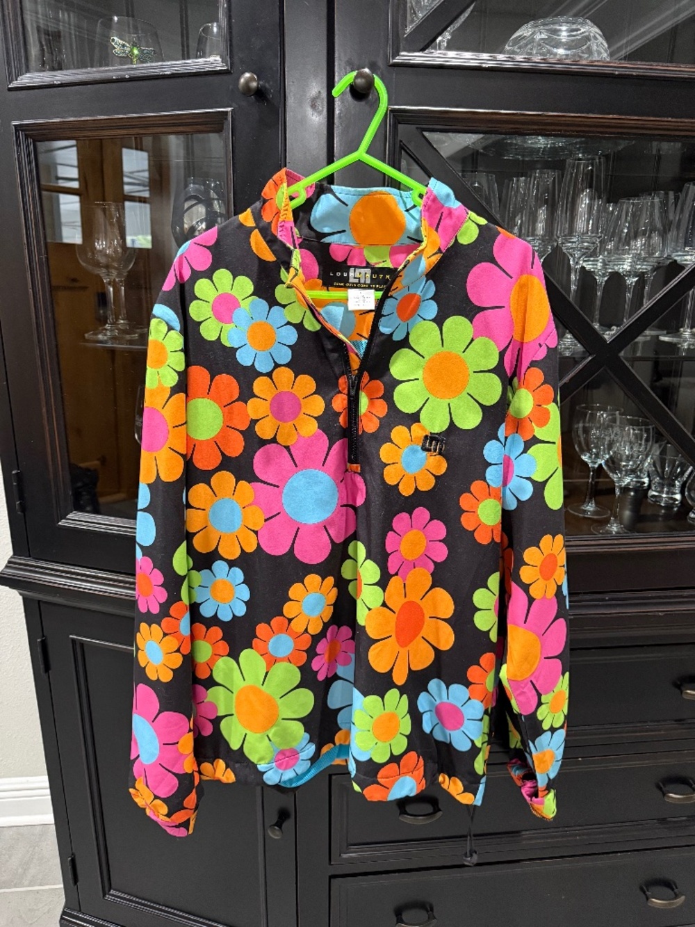 Loudmouth Colorful Floral Windbreaker Jacket Size M